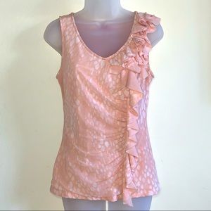 Dreamy Pink Pastel Sleeveless Tank w/ Gorgeous Side Ruffle by Elle - Sz. S